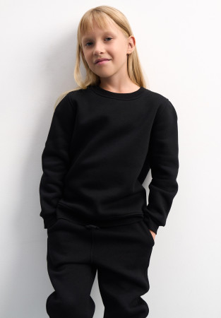 Black color kids three-thread insulated sweatshirt Black color kids three-thread insulated sweatshirt